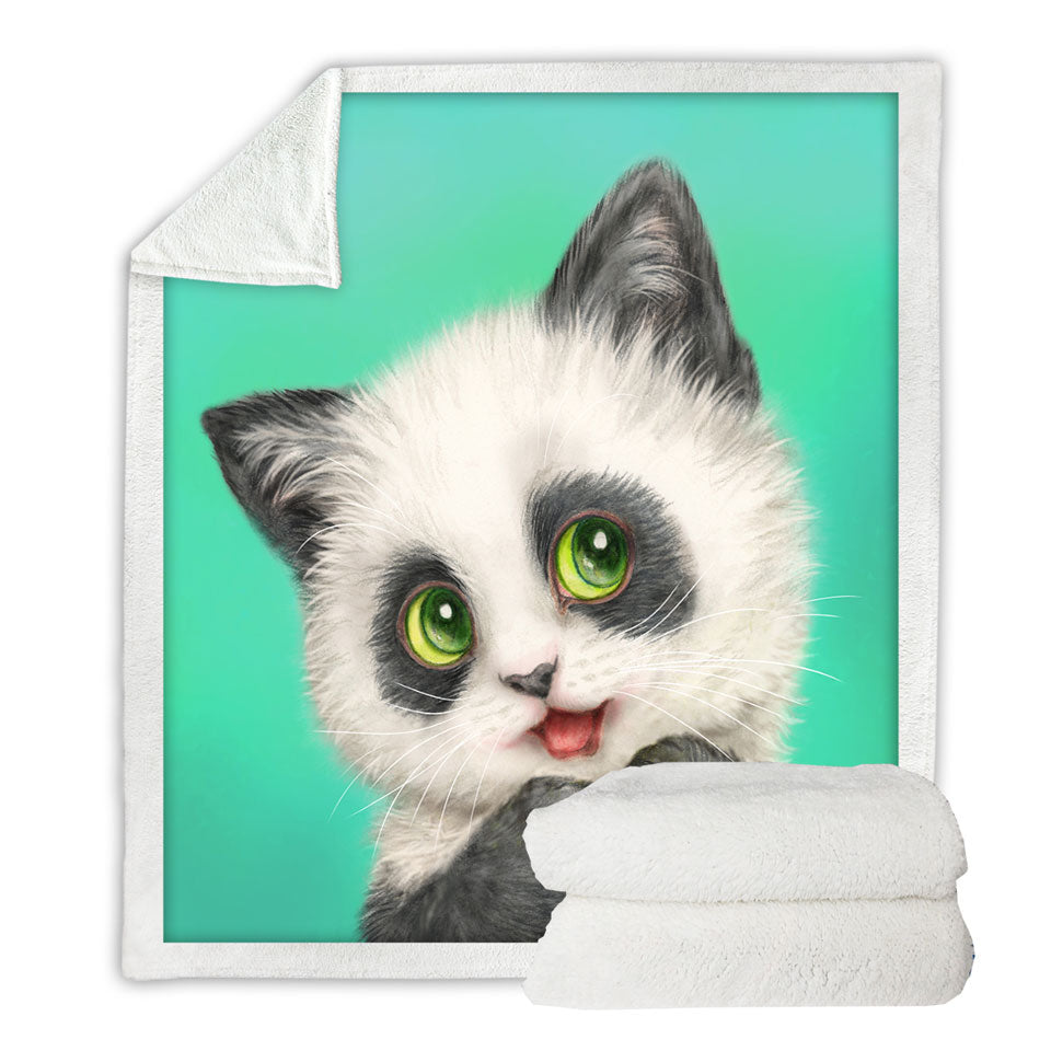 Cool Sofa Blankets Cats Art Paintings the Panda Kitten