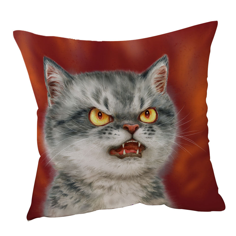 Cool Sofa Pillows Cats Designs Angry Furious Kitten