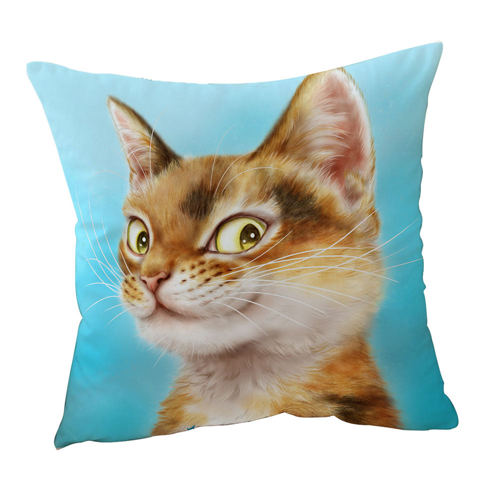 Cool Sofa Pillows Cats Drawings Flirtatious Ginger Kitty