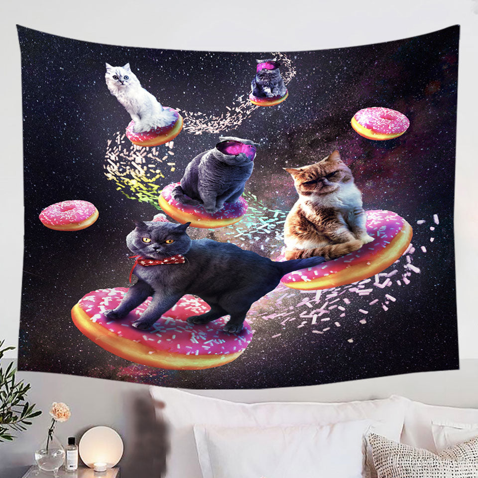 Cool-Space-Galaxy-Tapestry-Wall-Art-Decor-Prints-with-Cats-Riding-Donuts