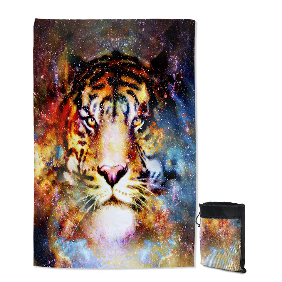 Cool Space Tiger Travel Beach Towel