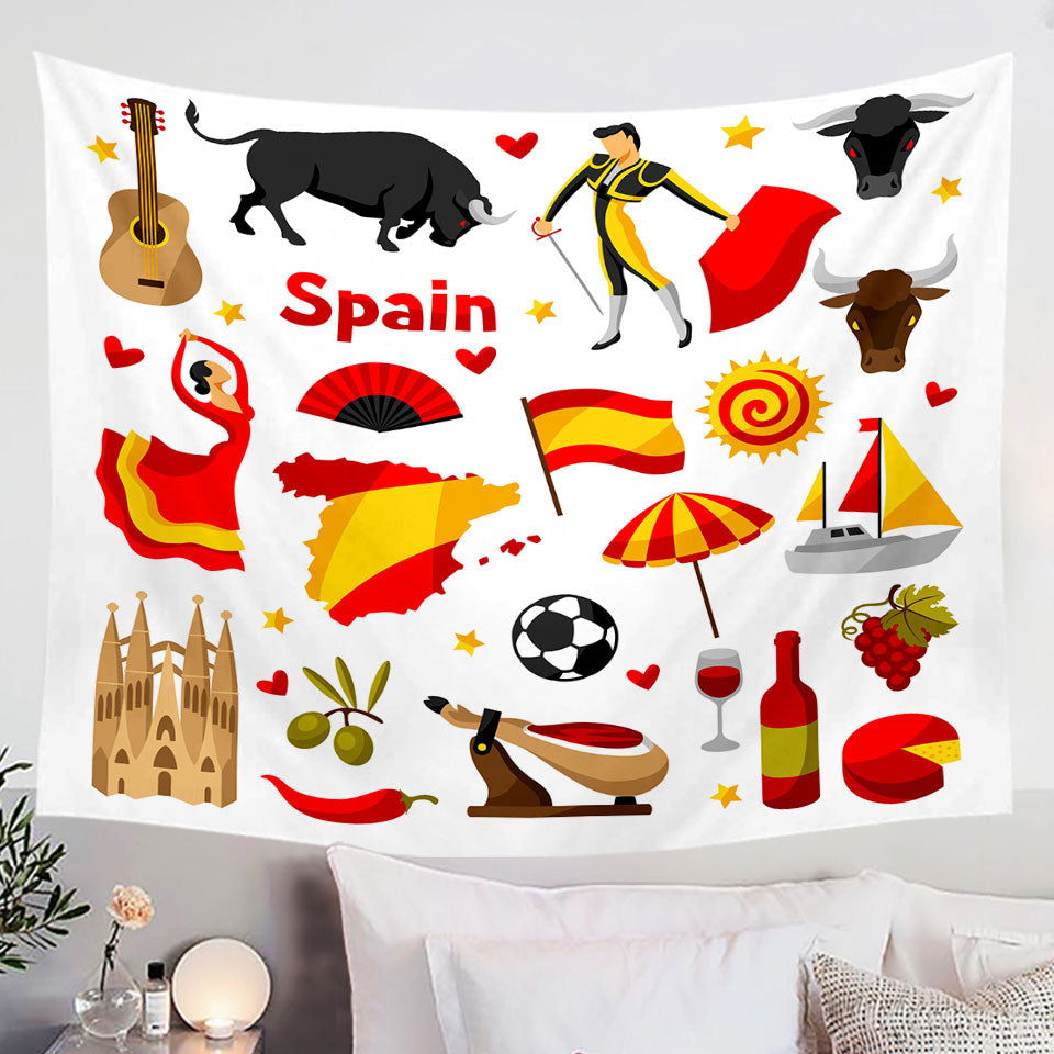 Cool Tapestries Pattern Spain Attractions