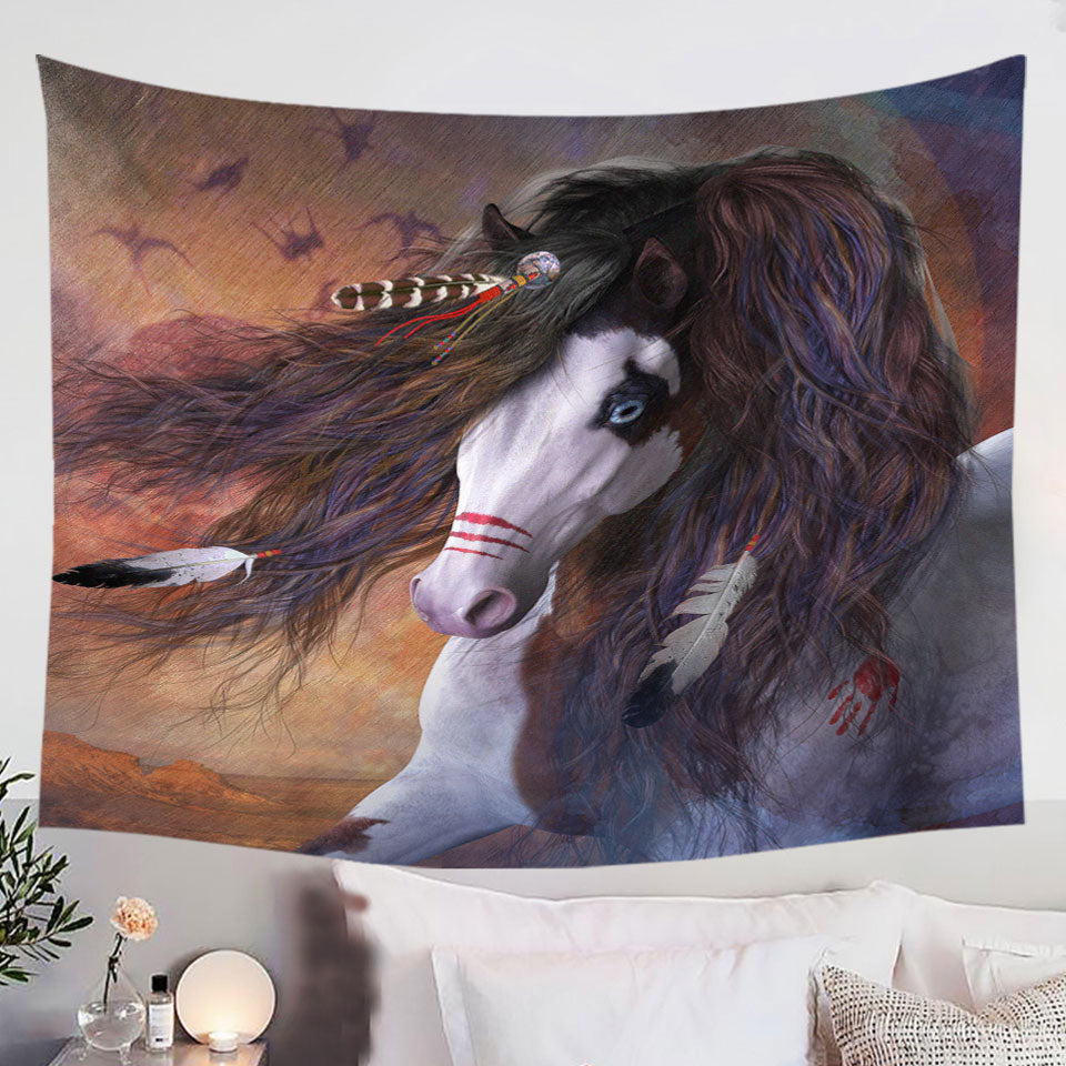 Cool-Tapestries-Wall-Decor-Horses-Art-Pawnee-Brave-Horse