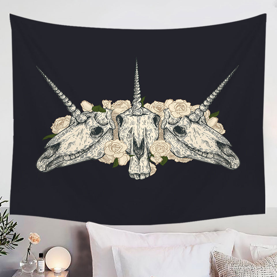 Cool Tapestries with Scary Unicorn Skulls