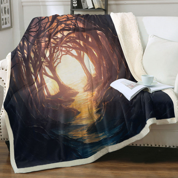 Cool Throw Blanket Mysterious Woods