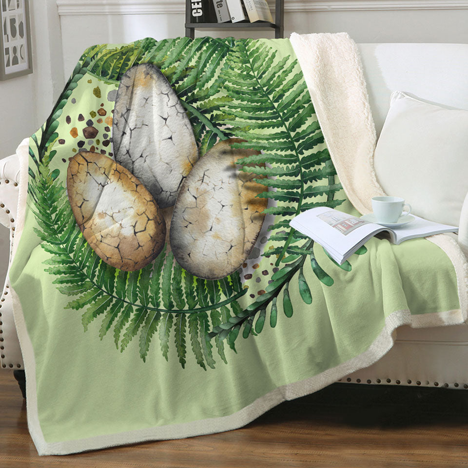 Cool Throw Blankets Fern and Dinosaur Eggs