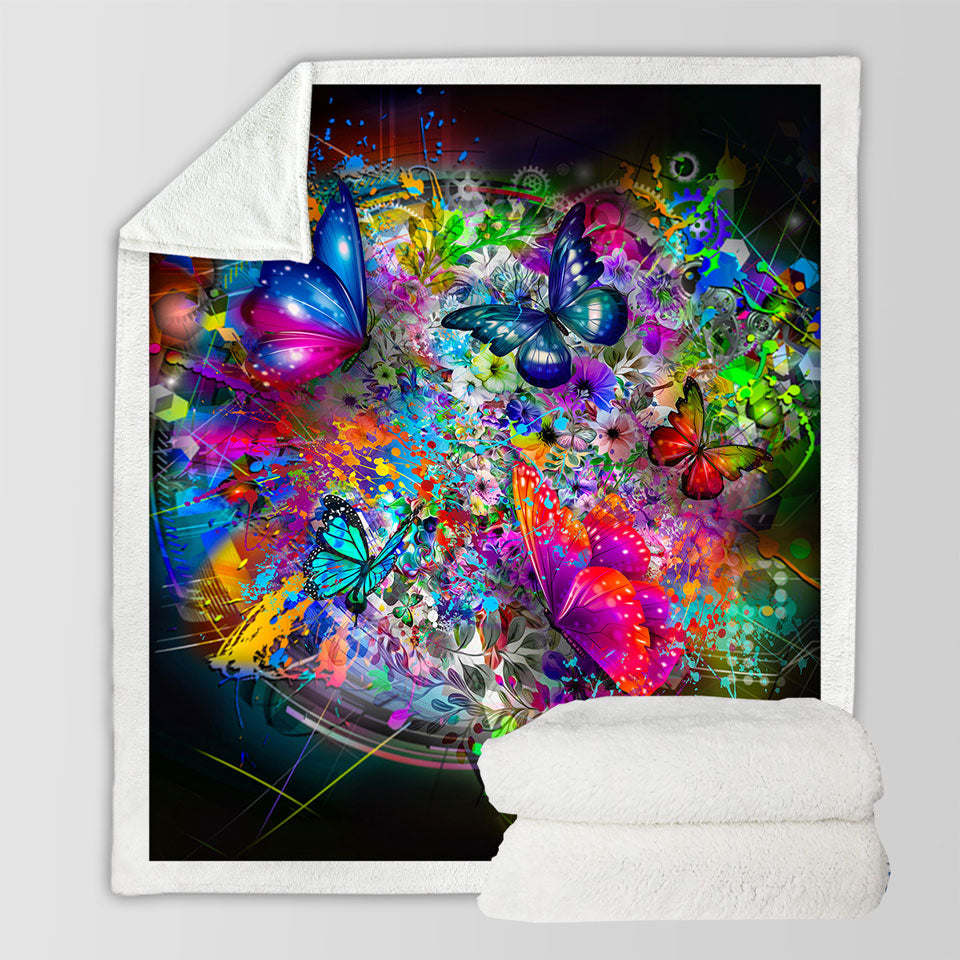 Cool Throws Butterflies and Flowers Craziness