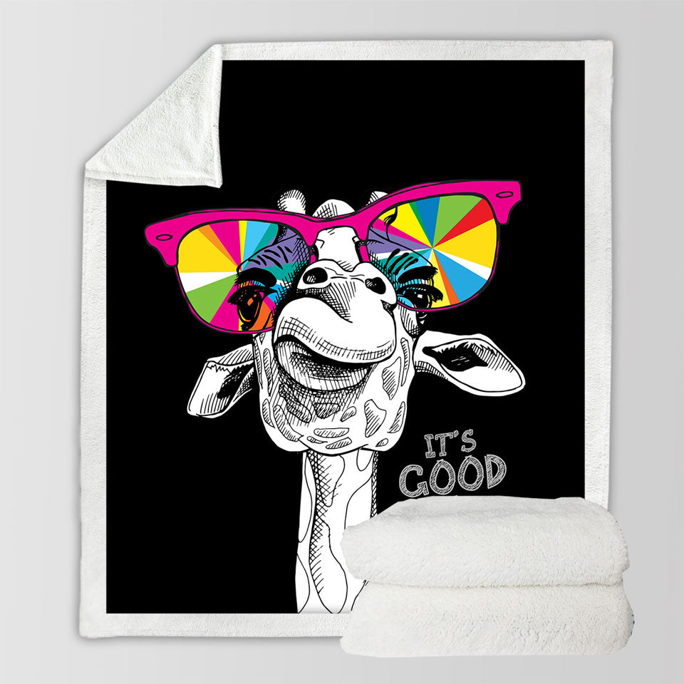 Cool Throws Colorful Glasses Giraffe