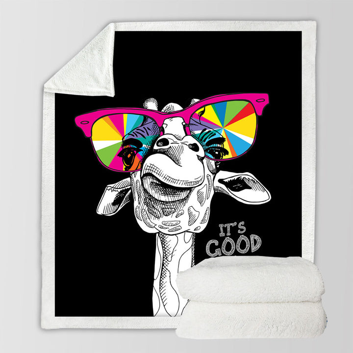 Cool Throws Colorful Glasses Giraffe