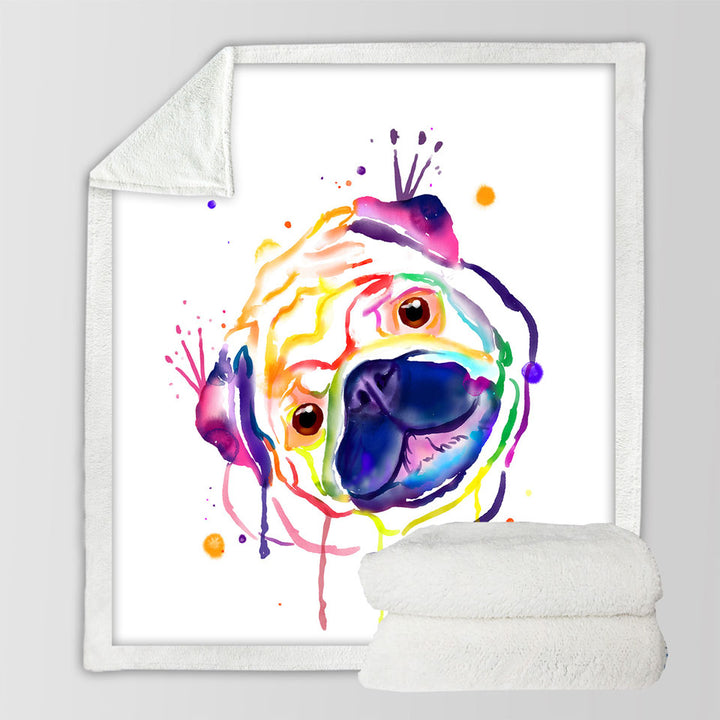 Cool Throws Colorful Painted Pug