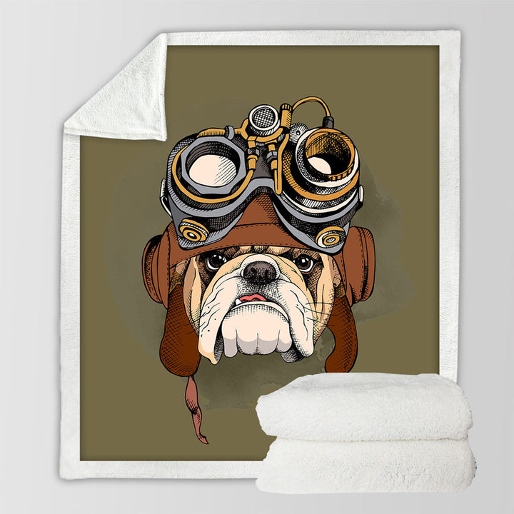 Cool Throws Pilot Bulldog Sherpa Blanket