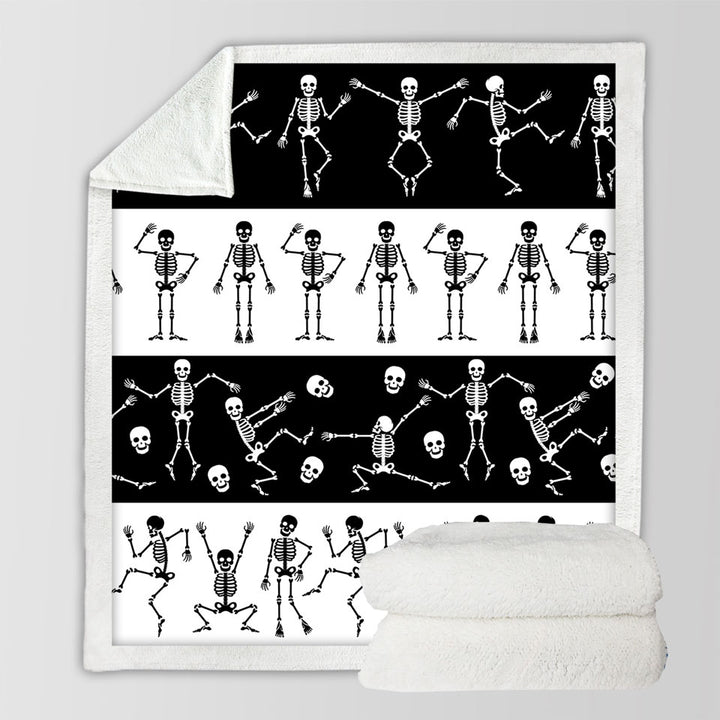Cool Throws Skeletons in Black White Stripes