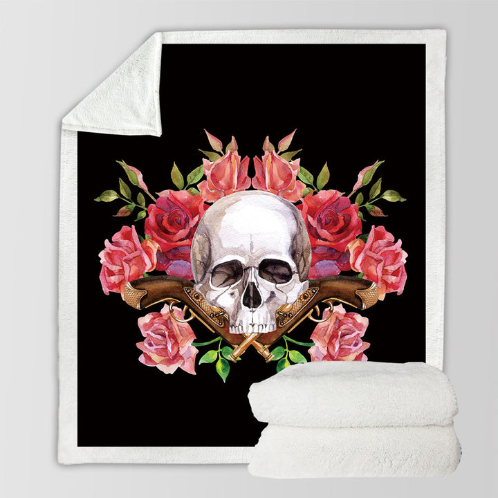 Cool Throws Skull Roses and Vintage Pistols