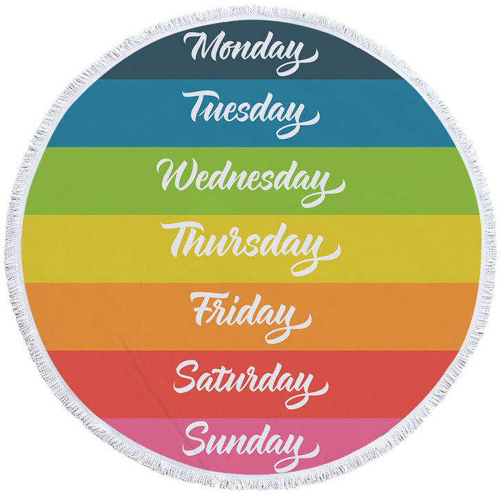 Cool Travel Beach Towels Days of the Week Rainbow Flag