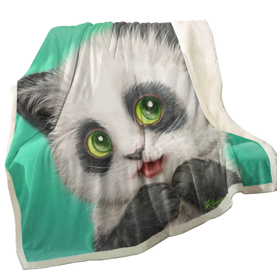 Cool Trendy Throws Cats Art Paintings the Panda Kitten