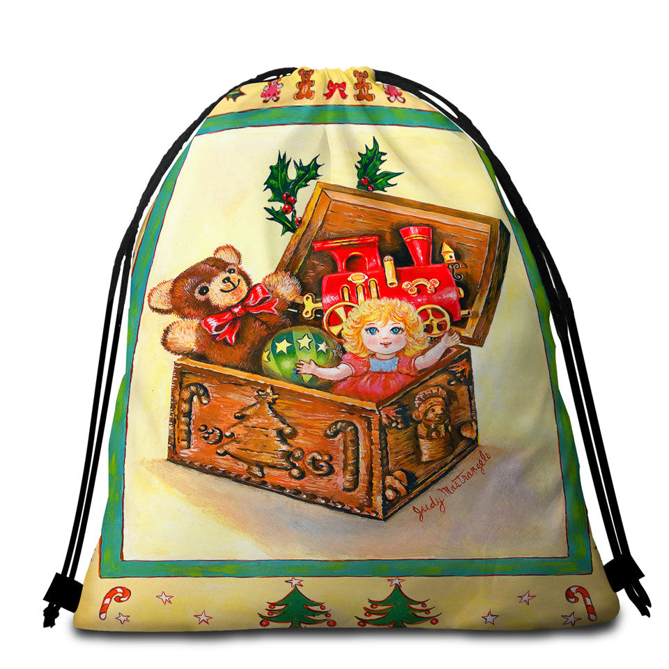 Cool Vintage Beach Towel Bags Art for Kids the Toy Box Painting
