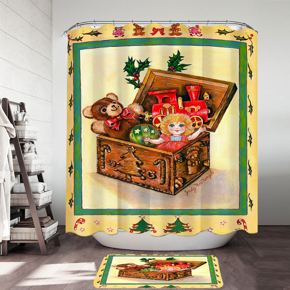 Cool Vintage Shower Curtains Art for Kids the Toy Box Painting
