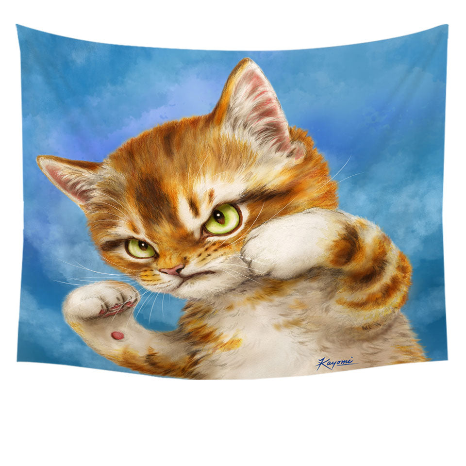 Cool Wall Art Cat Designs the Fighter Kitten