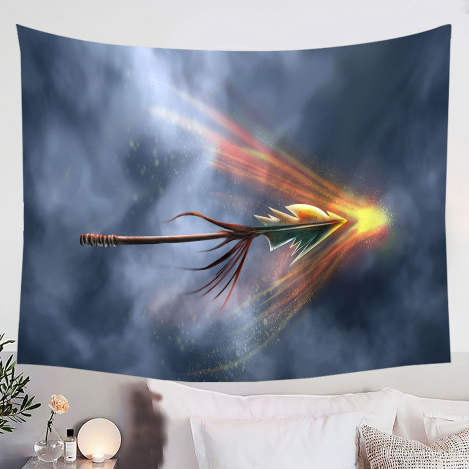 Cool-Wall-Decor-Fantasy-Weapon-Spear-of-Shield-Tapestry