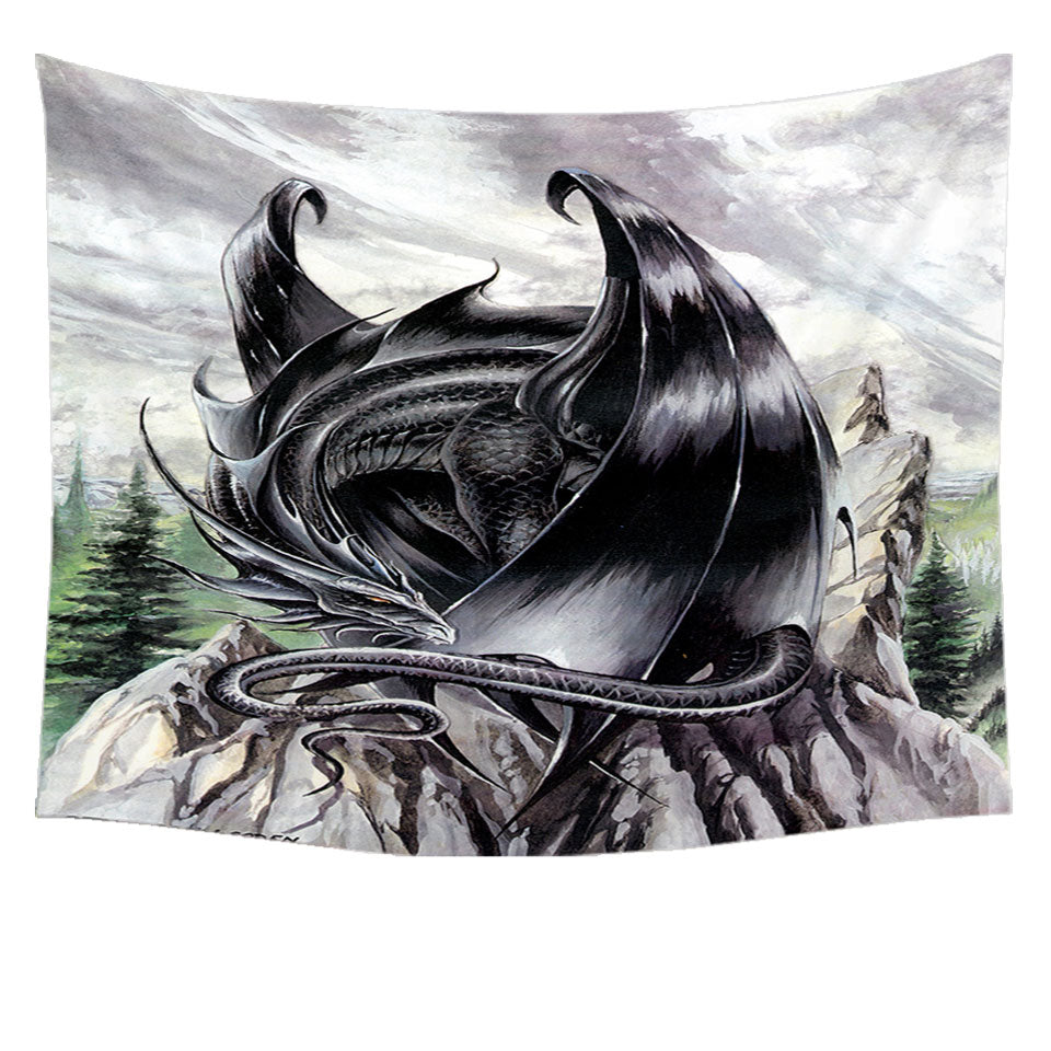 Cool Wall Decor Morning Stretch Mountain Black Dragon