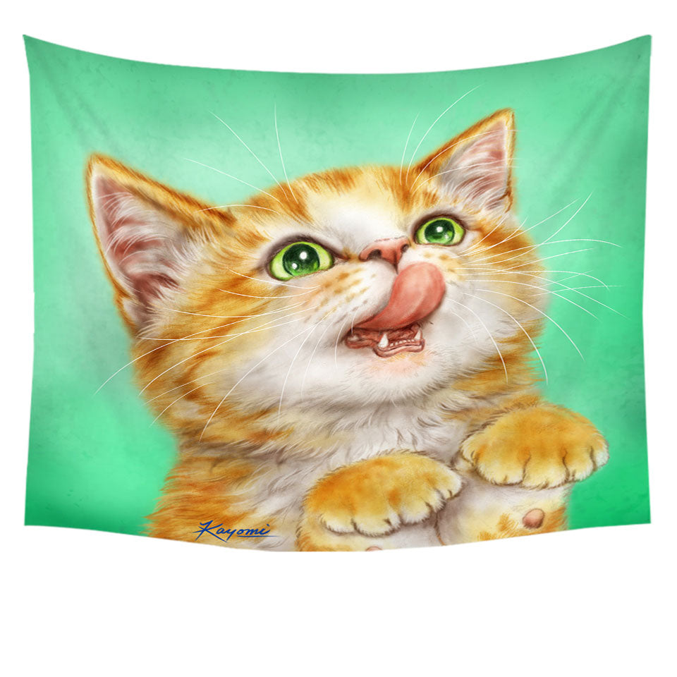Cool Wall Decor Tapestries The Hungry Ginger Kitten Cute Cats Art