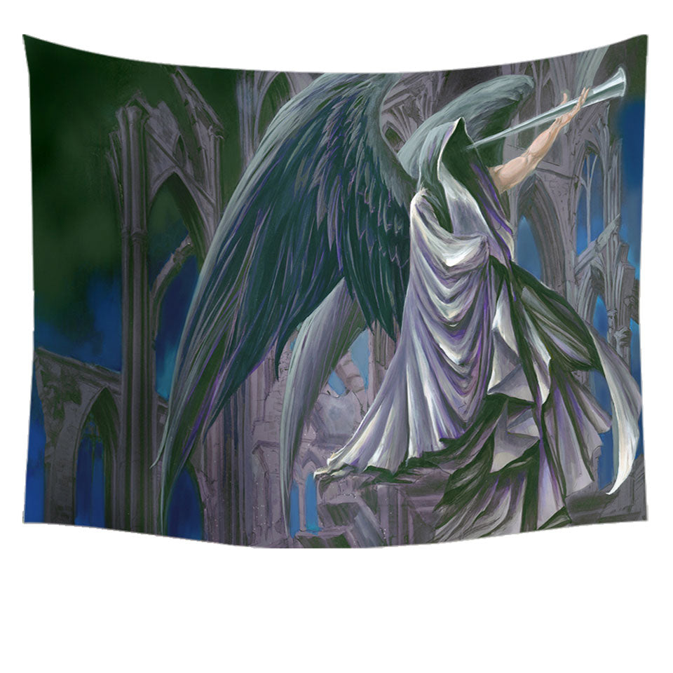 Cool Wall Decor Tapestry Armageddon Angel of Death Dark Art Drawing
