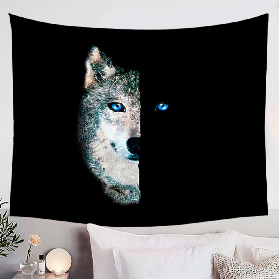 Cool Wall Decor Tapestry Day Vs Night Wolf
