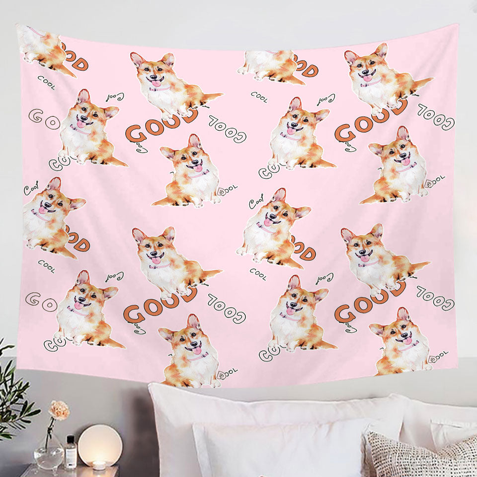 Cool Wall Decor Tapestry Good Corgi Dog