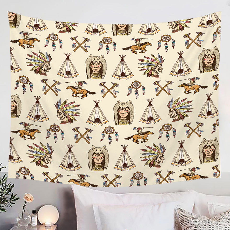 Cool Wall Decor Tapestry Native American Pattern