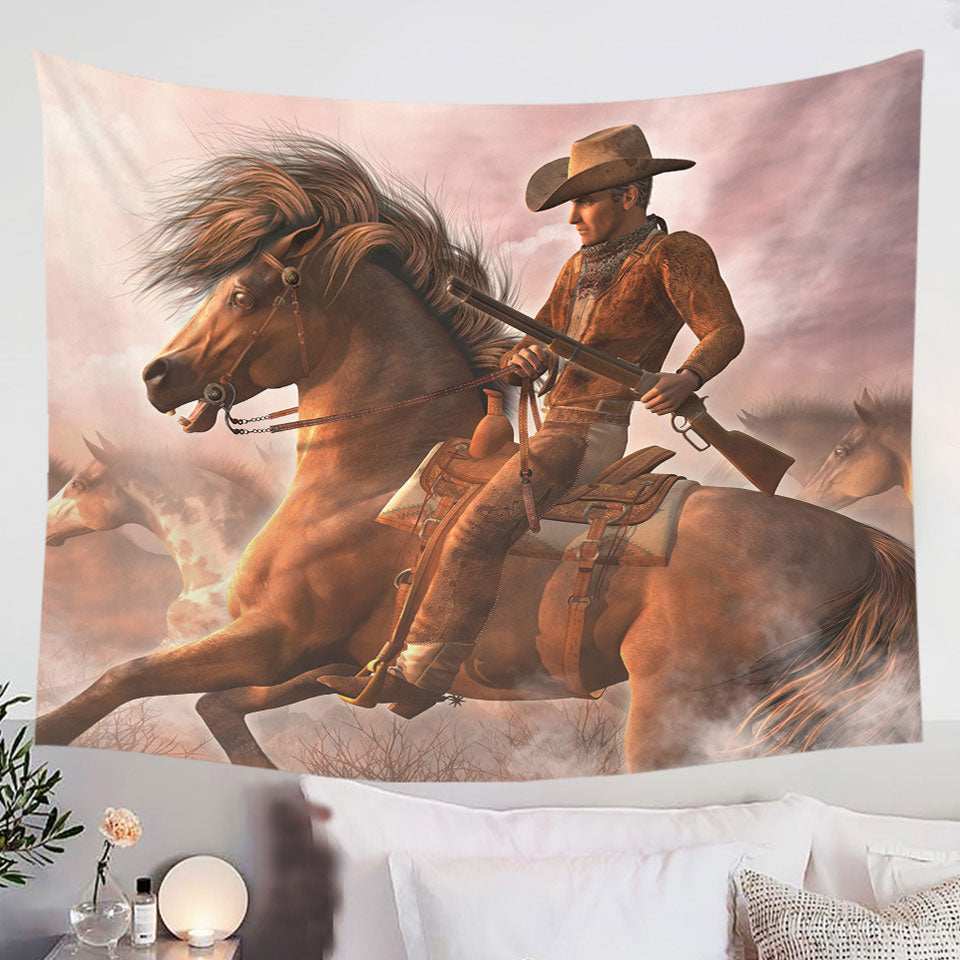 Cool-Western-Horse-the-Range-Rider-Tapestry