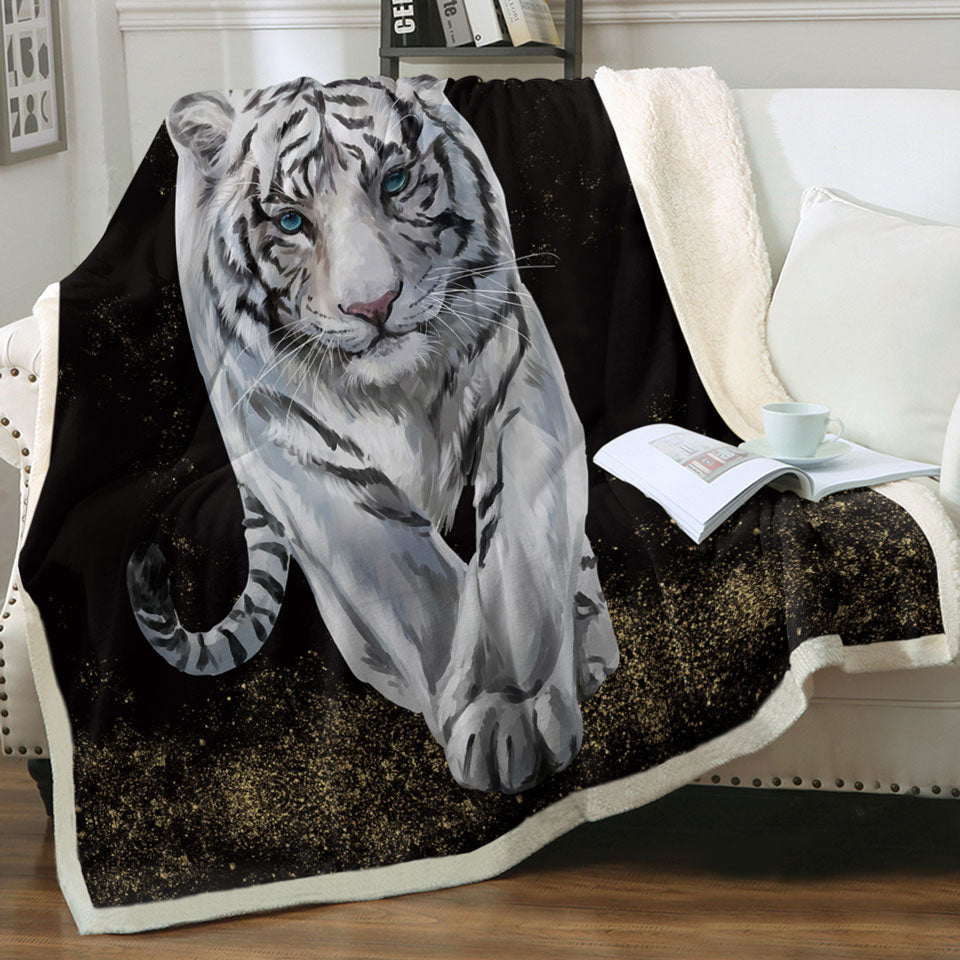 Cool White Tiger Couch Throws for Guys