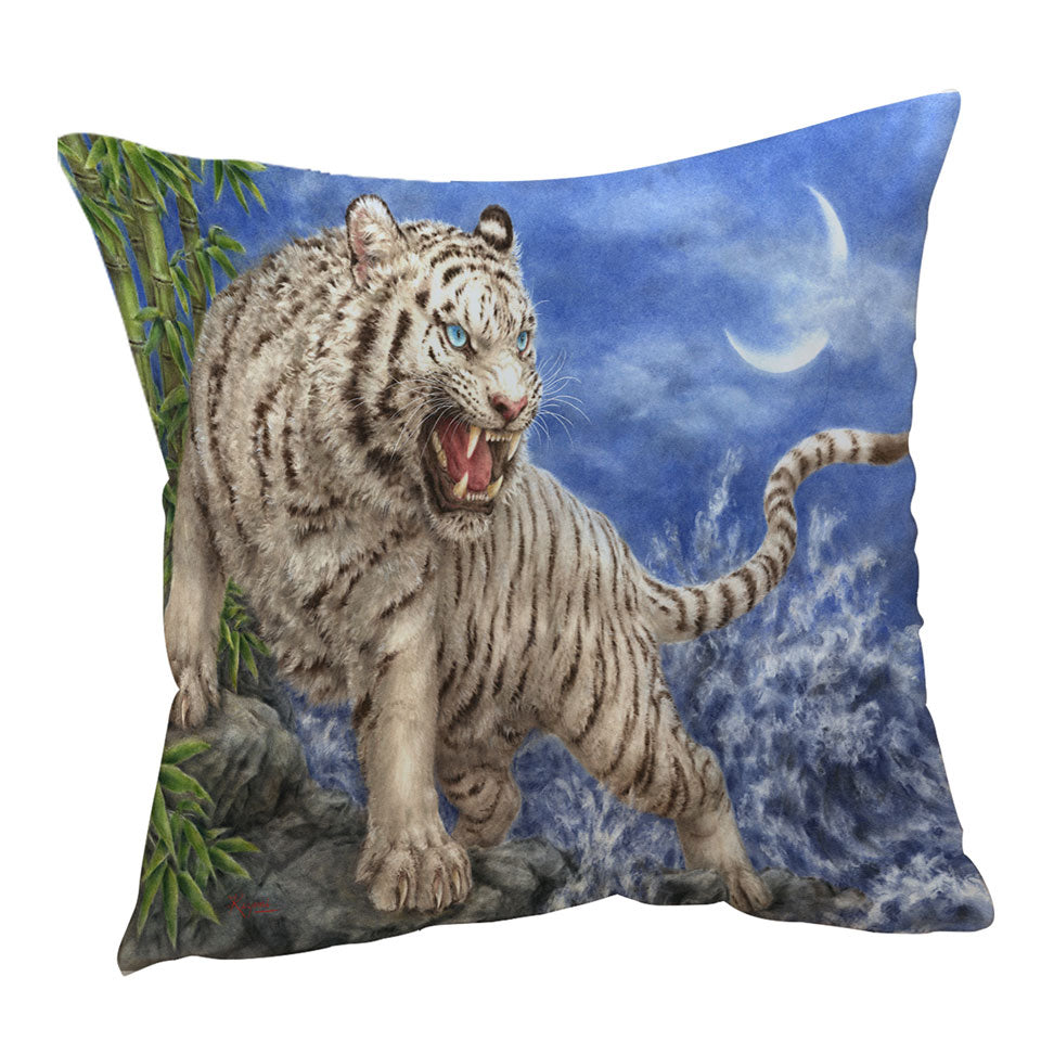 Cool Wild Animal Painting Ocean White Tiger Sofa Pillows