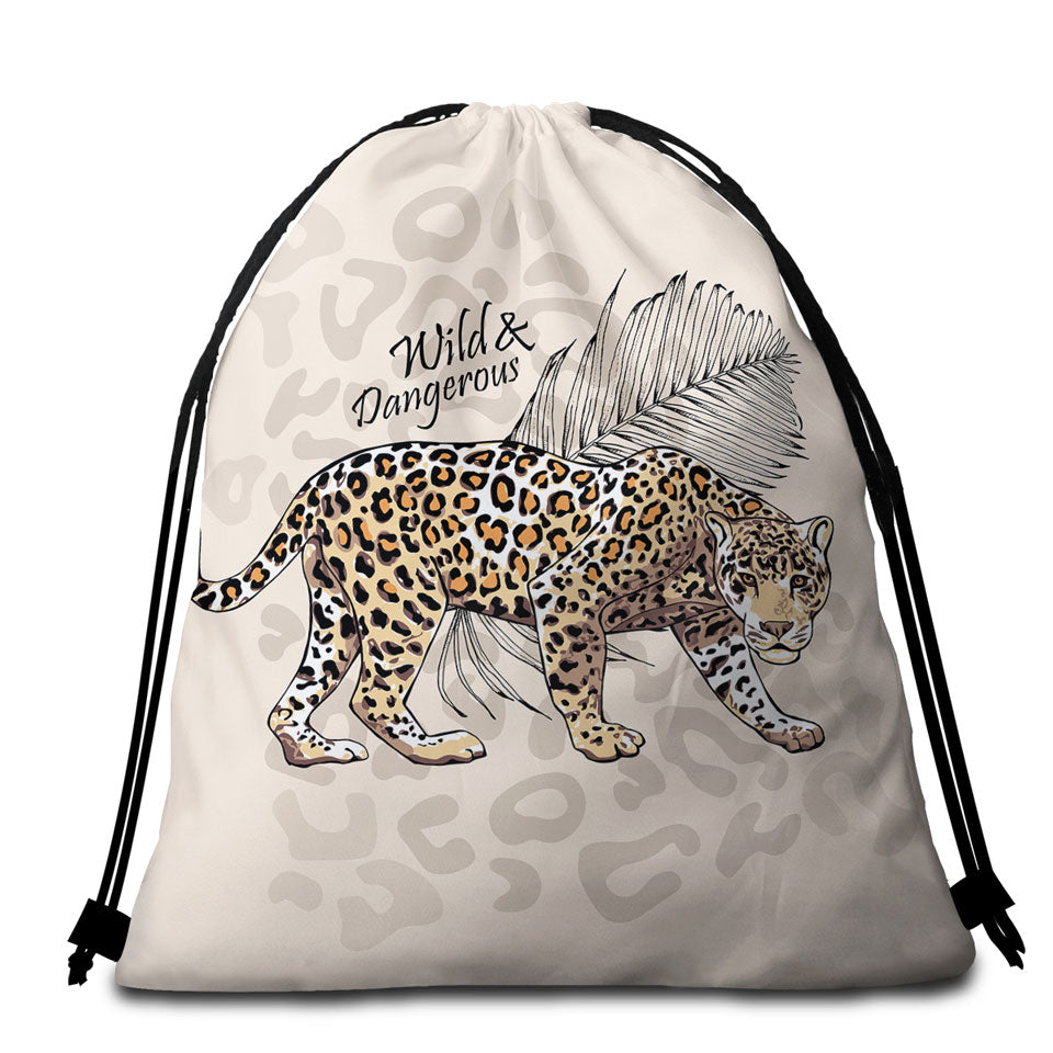 Cool Wild Beach Towel Bags Dangerous Cheetah