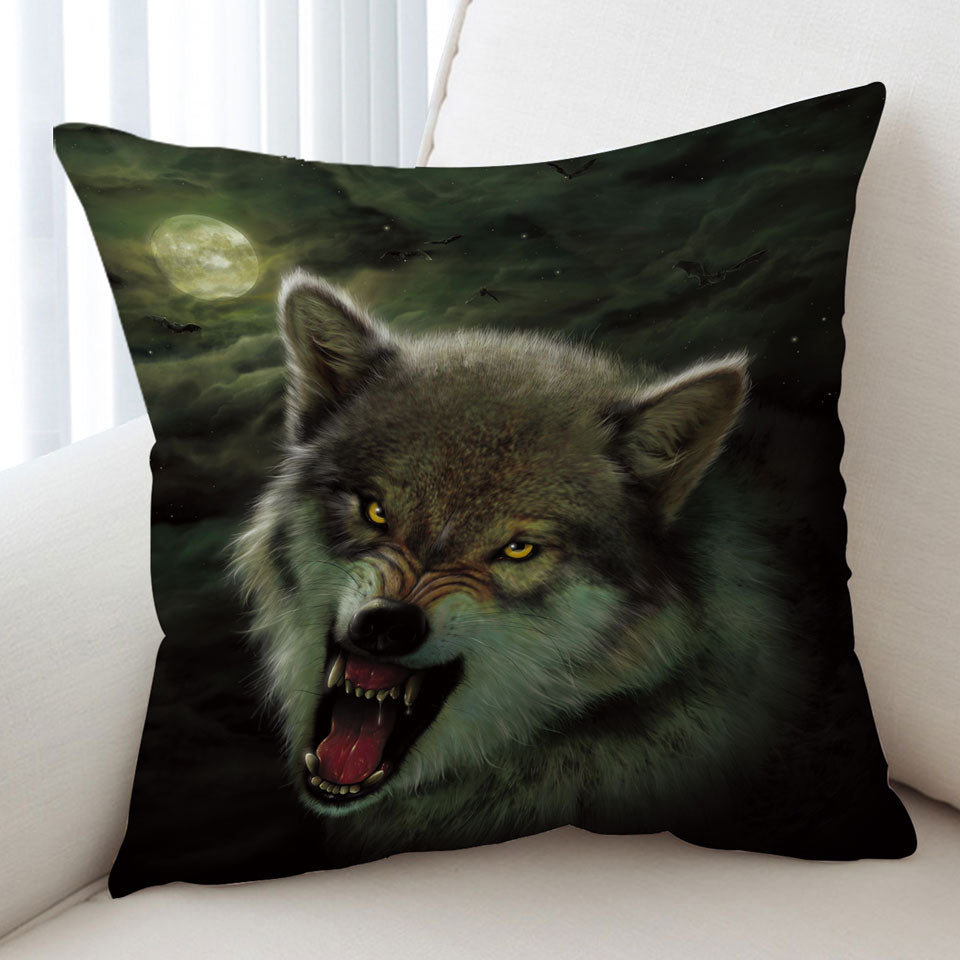 Cool Wildlife Animal Art Nightbreed Moon Wolf Cushion Covers