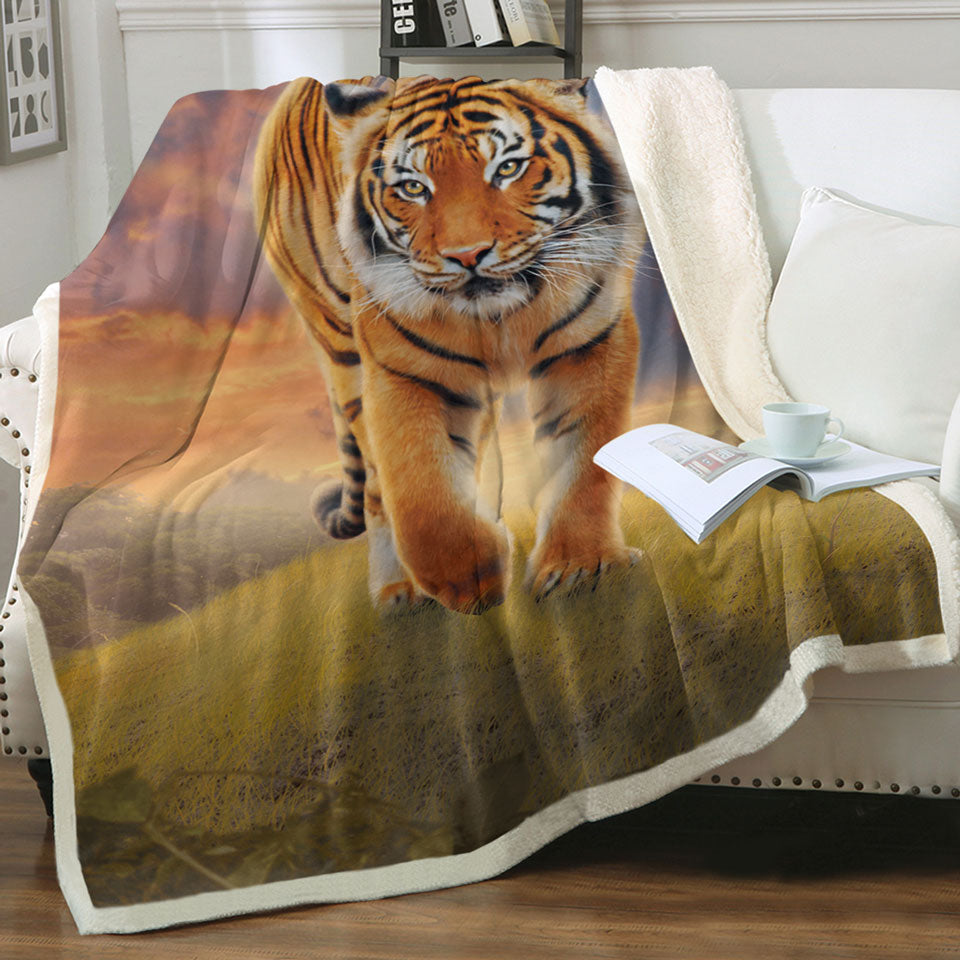 products/Cool-Wildlife-Animal-Art-Rising-Sun-Tiger-Throw-Blanket