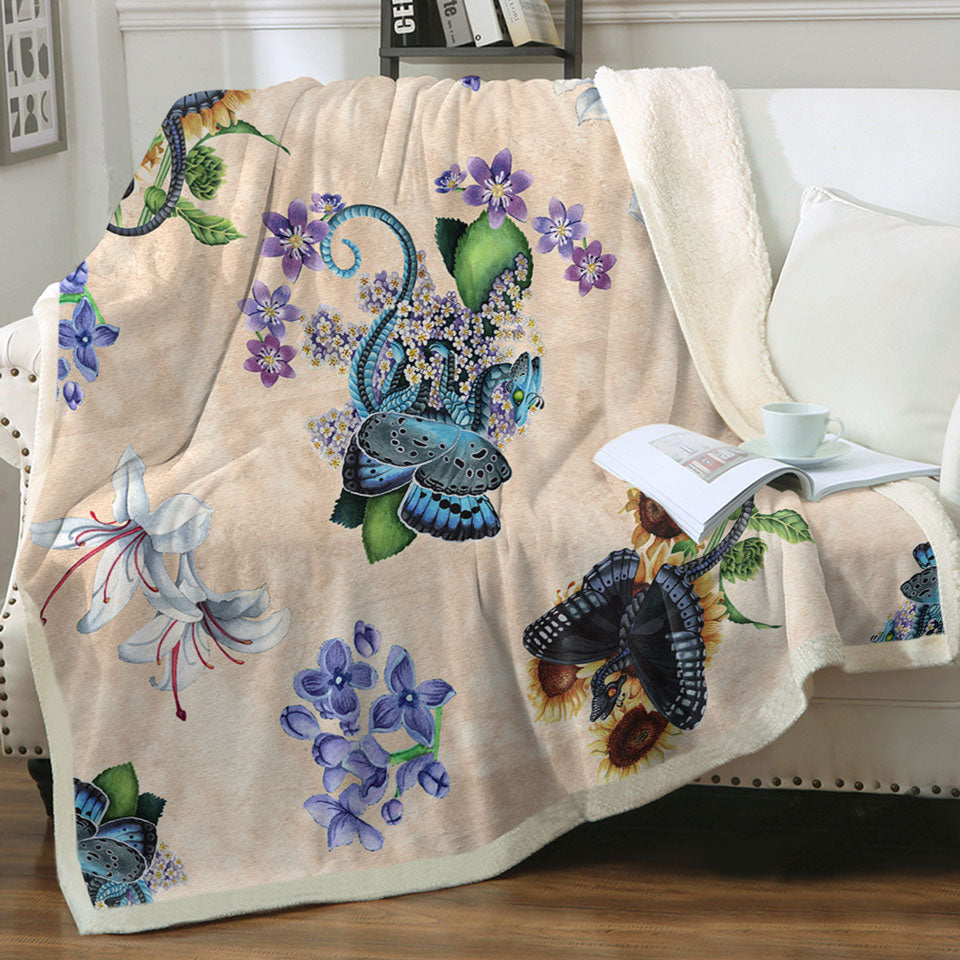 products/Cool-Womens-Throw-Blanket-White-Purple-Flowers-and-Butterflies-Dragons