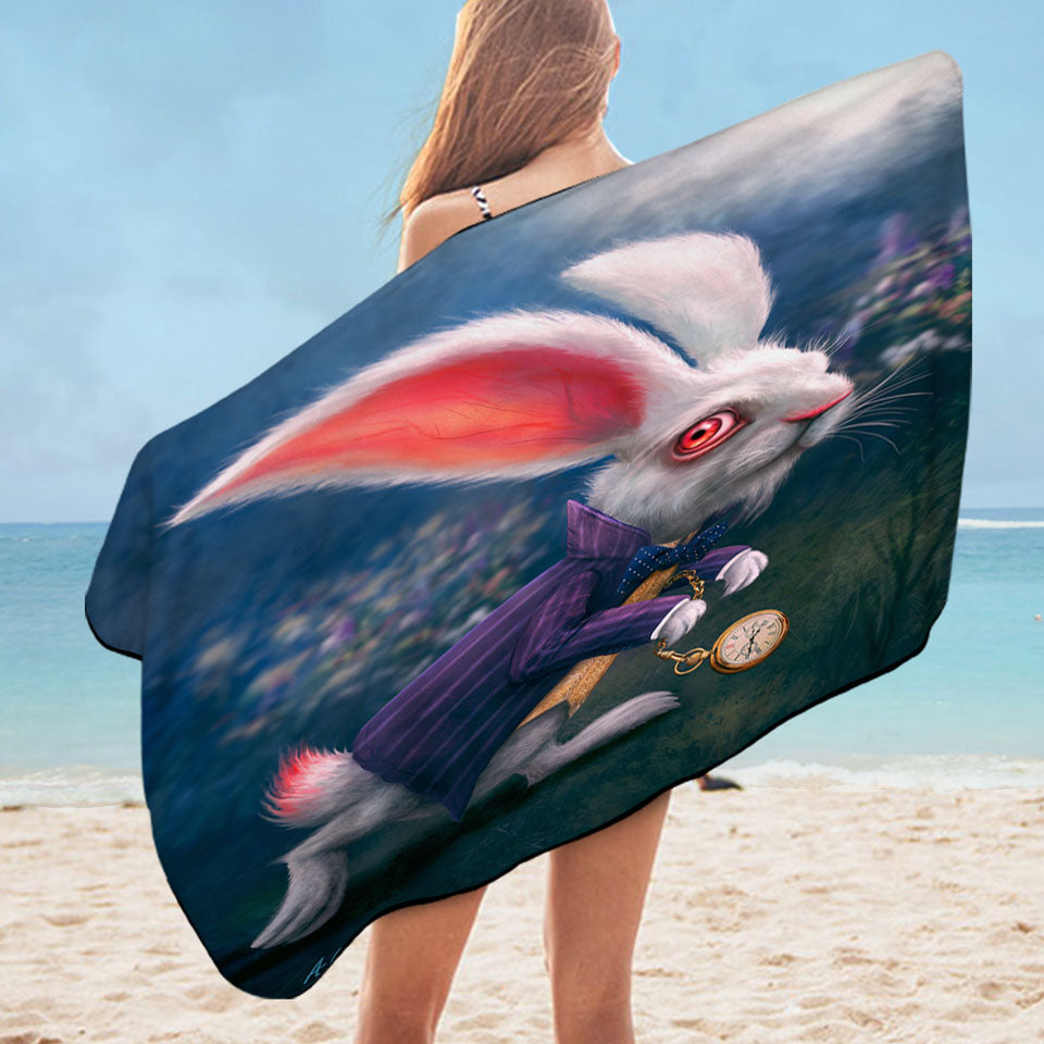 Cool Wonderland Art Rabbit Microfiber Beach Towel