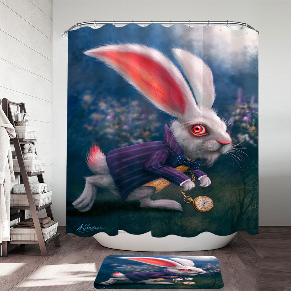 Cool Wonderland Art Rabbit Shower Curtain
