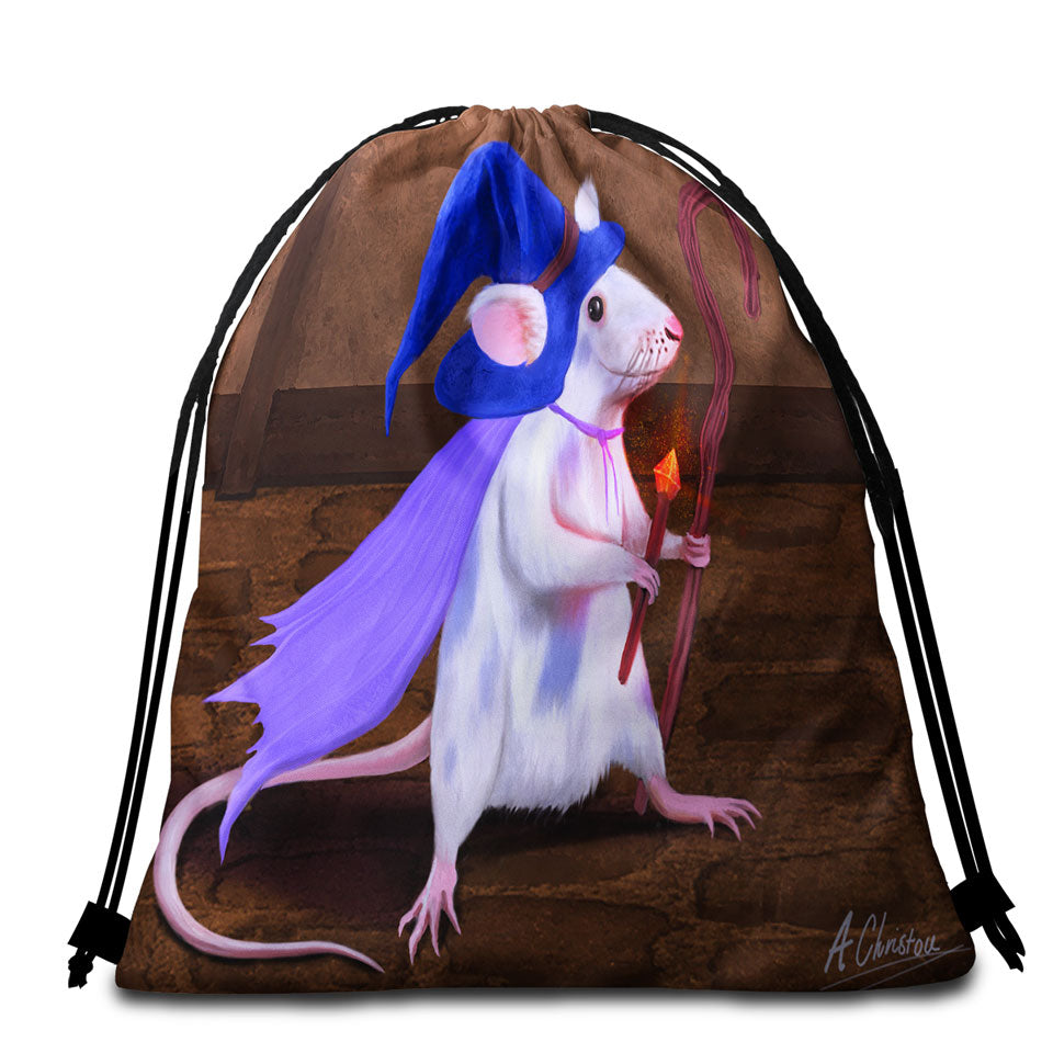 Cool and Cute Beach Towel Bags Magus the Mouse Wizard