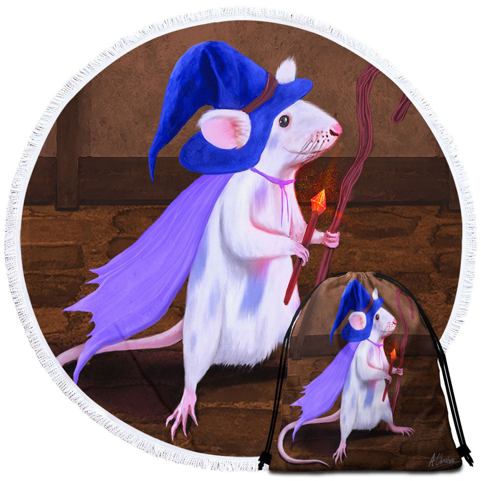 Cool and Cute Beach Towels and Bags Set Magus the Mouse Wizard