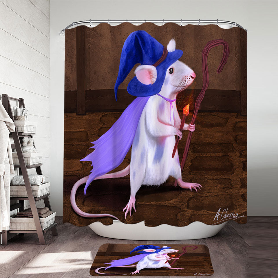 Cool and Cute Shower Curtains Magus the Mouse Wizard
