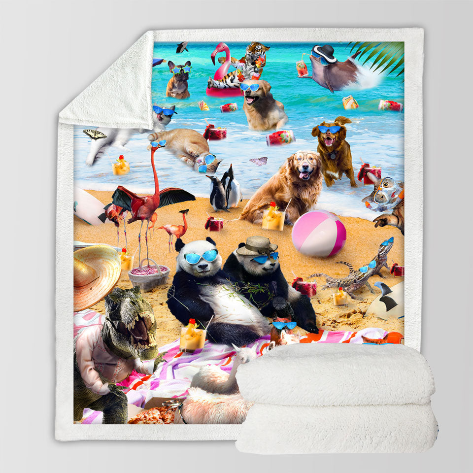 products/Cool-and-Funny-Animals-Throws-Beach-Party