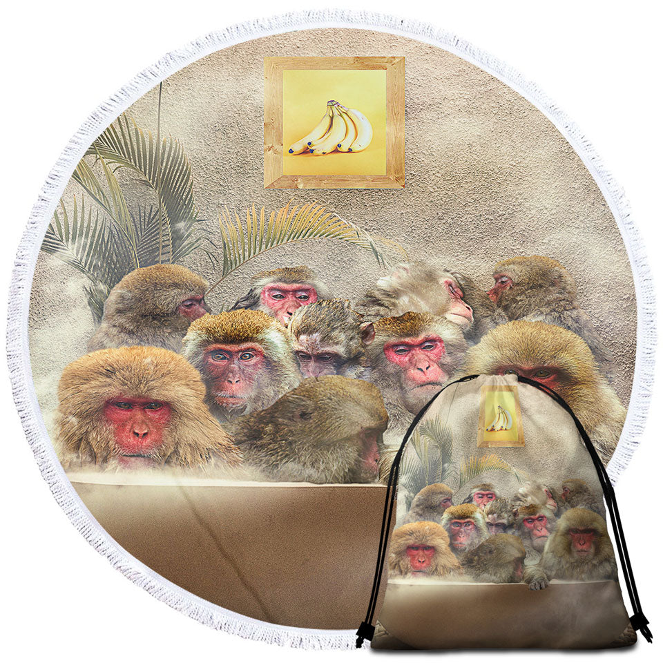 Cool and Funny Art Monkeys Beach Towels