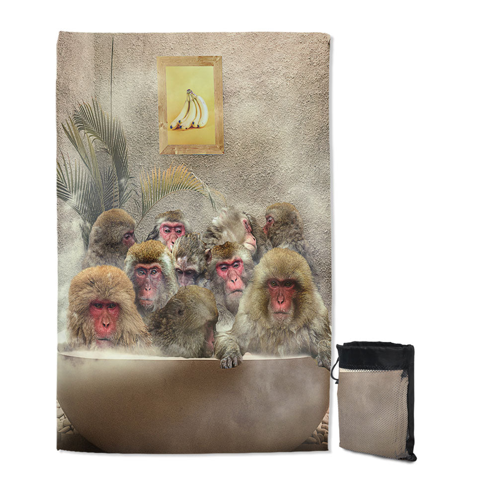 Cool and Funny Art Monkeys Quick Dry Beach Towel