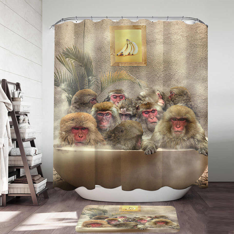 Cool and Funny Art Monkeys Shower Curtain