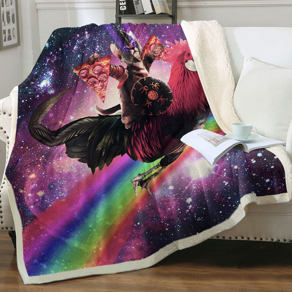products/Cool-and-Funny-Blankets-Space-Pizza-Cat-Riding-a-Chicken