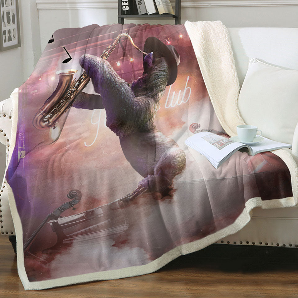 products/Cool-and-Funny-Playing-Saxophone-Sloth-Blanket