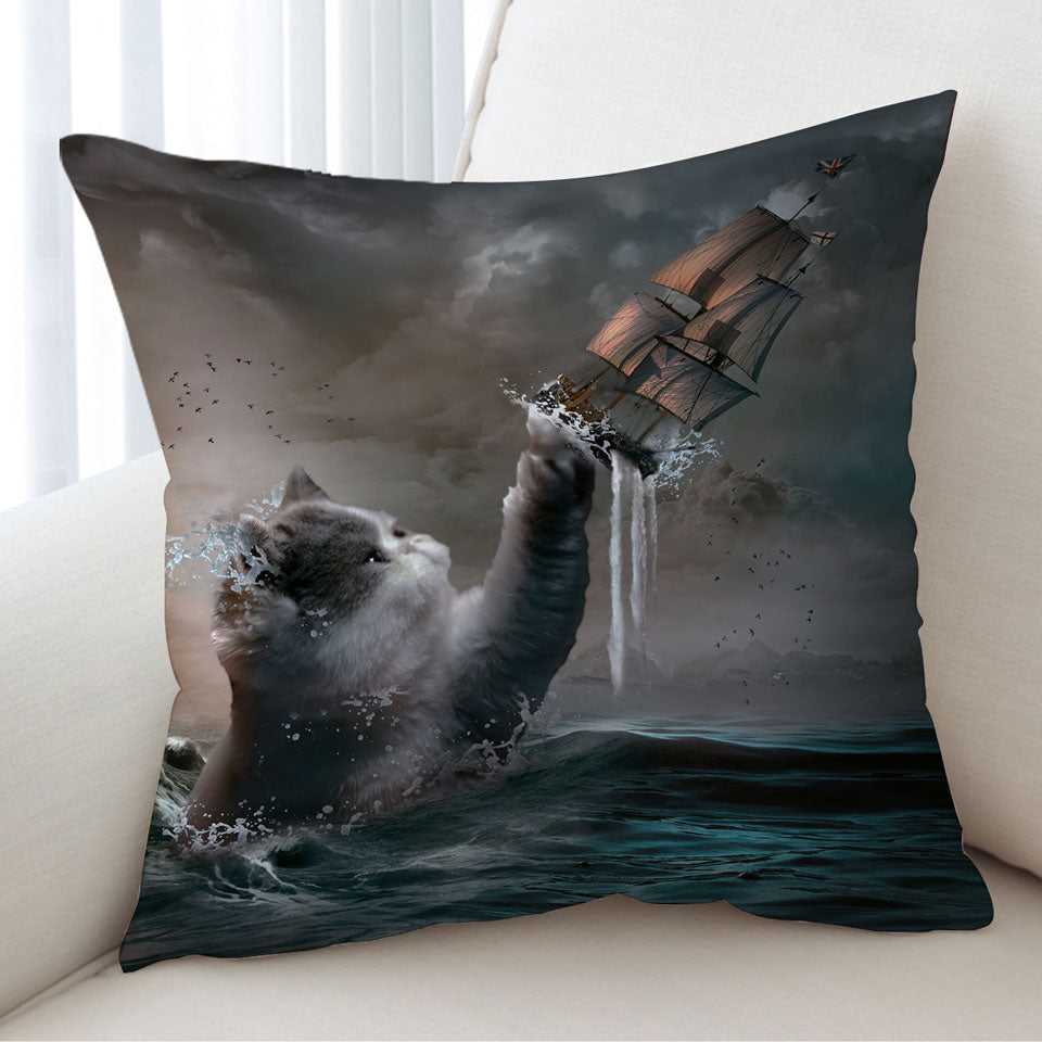 Cool and Hilarious Cushion Covers Funny the Kraken Cat