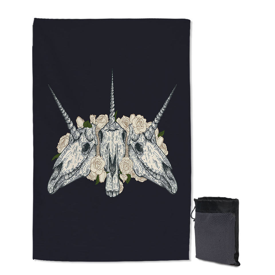 Cool and Scary Beach Towels Unicorn Skulls