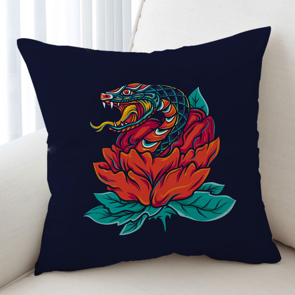 Cool and Scary Cushion Cover Snake Rose